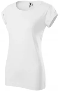 Damen T-Shirt mit gerollten Ärmeln, weiß #268950