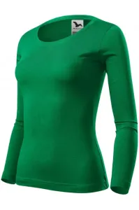 Damen T-Shirt mit langen Ärmeln, Grasgrün #269289