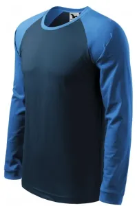 Herren Kontrast T-Shirt mit langen Ärmeln, dunkelblau #267052