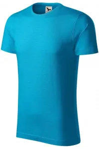 Herren-T-Shirt aus strukturierter Bio-Baumwolle, türkis #269492