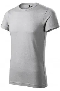 Herren T-Shirt mit gerollten Ärmeln, Silberner Marmor #268922
