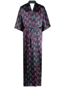 OZWALD BOATENG - Printed Silk Kimono Dress #1057332