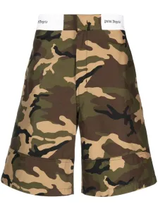 PALM ANGELS - Camouflage Print Cotton Shorts #1328930