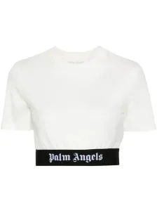 PALM ANGELS - Logo Cotton Cropped T-shirt