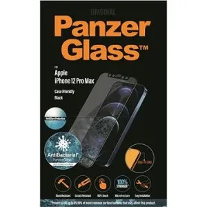 PanzerGlass Edge-to-Edge Antibakteriell für Apple iPhone 12 Pro Max Schwarz mit Blendschutz