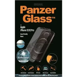 PanzerGlass Edge-to-Edge Antibakteriell für Apple iPhone 12/12 Pro Schwarz mit Blendschutz