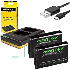 PATONA Dual Quick für Sony NP-BX1 + 2 x 1090 mAh Akkus USB
