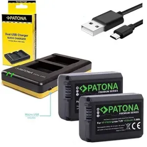 PATONA Foto Dual Quick Sony NP-FW50 + 2x 1030mAh Batterien
