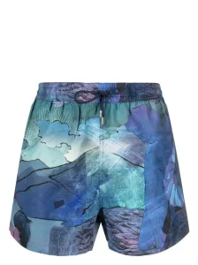PAUL SMITH - Narcissus Print Swim Shorts