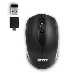 PORT CONNECT Wireless Office Mouse - kabellos - USB-A/USB-C Dongle - schwarz