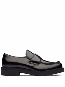PRADA - Chocolate Brushed Leather Loafers