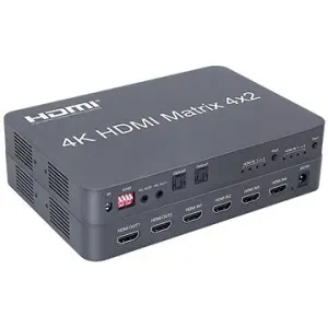 PremiumCord HDMI matrix switch 4:2 mit Audio, 4K x 2K und FULL HD 1080 p