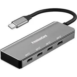 PremiumCord 5G SuperSpeed Hub USB-C auf 4x USB 3.2 C Aluminium