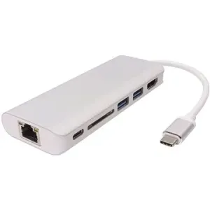 PremiumCord USB 3.1 auf HDMI + RJ45 + 2 x USB3.0 +SD-Karte + PD Charge