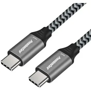 PremiumCord USB-C Kabel ( USB 3.2 GEN 2, 3 A, 60 W, 20 Gbit/s ) Baumwollgeflecht - 2 m