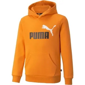 Puma ESS + 2 COL BIG LOGO HOODIE FL B Jungen Kapuzenpullover, orange, größe