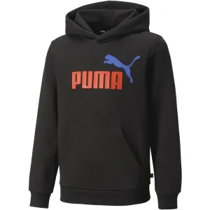 Puma ESS + 2 COL BIG LOGO HOODIE FL B Jungen Kapuzenpullover, schwarz, größe