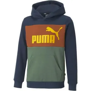 Puma ESS+COLORBLOCK HOODIE FL B Kinder Sweatshirt, dunkelblau, größe