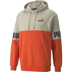 Puma POWER COLORBLOCK HOODIE TR Sportliches Sweatshirt, beige, veľkosť L