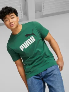 Puma ESS + 2 COL LOGO TEE Herrenshirt, grün, größe XL