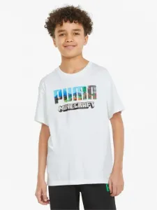 Puma Puma x Minecraft Kinder  T‑Shirt Weiß