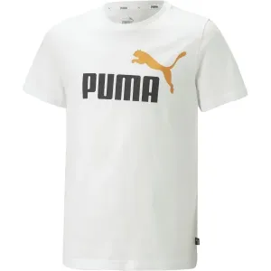 Puma ESS + 2 COL LOGO TEE Jungenshirt, weiß, veľkosť 140