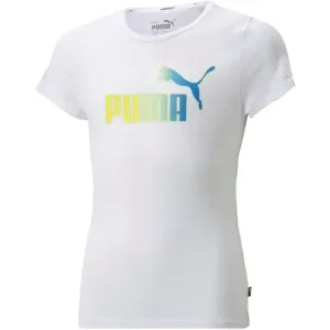 Puma ESS+BLEACH LOGO TEE Damenshirt, weiß, größe 116