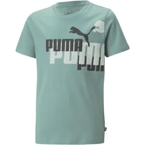 Puma ESS+LOGO POWER TEE Herrenshirt, grün, veľkosť 116