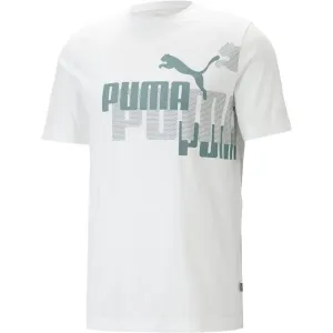 Puma ESS+LOGO POWER TEE Herrenshirt, weiß, größe XL