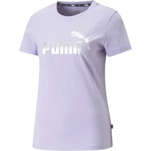 Puma ESS+ METALLIC LOGO TEE Damenshirt, violett, veľkosť L
