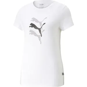 Puma GRAPHICS LAZER CUT TEE Damenshirt, weiß, größe #1085987