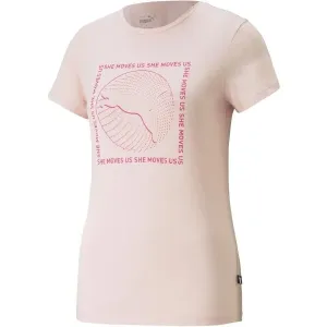 Puma GRAPHICS SHE MOVES US TEE Damenshirt, lachsfarben, größe #1178113