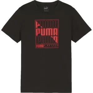 Puma GRAPHICS WORDING TEE B Jungen-T-Shirt, schwarz, größe