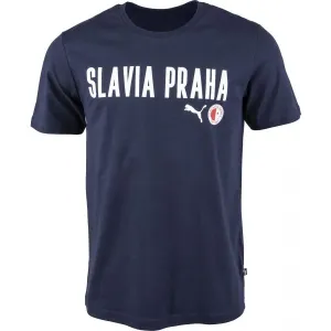 Puma Slavia Prague Graphic Tee DBLU Herrenshirt, dunkelblau, größe