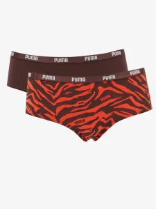 Puma HIPSTER AOP 2P PACK Damen Unterhose, rot, größe