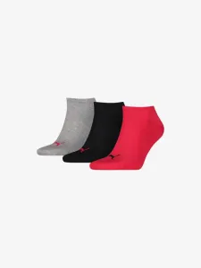 Puma Socken 3 Paar Schwarz Rot Grau #1451492