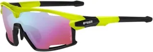 R2 Rocket Neon Yellow-Black Matt/Blue Revo Pink Fahrradbrille