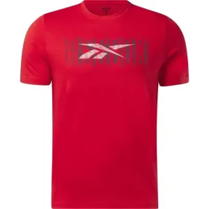 Reebok GS REEBOK LINEAR READ TEE Herren T-Shirt, rot, veľkosť L