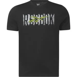 Reebok GS REEBOK LINEAR READ TEE Herren T-Shirt, schwarz, veľkosť L