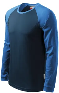 Herren Kontrast T-Shirt mit langen Ärmeln, dunkelblau, M