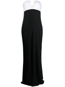ROLAND MOURET - Strapless Silk Crepe Maxi Dress #1045970