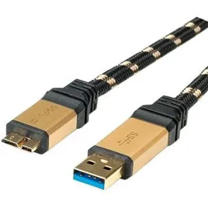 ROLINE Gold USB 3.0 SuperSpeed USB 3.0 A(M) -> micro USB 3.0 B(M), 1.8 m - schwarz / gold