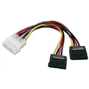 ROLINE Internes Y-Power Cable, 4-Pin HDD to 2x SATA, 0,12 m
