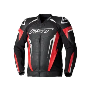 RST Tractech Evo 5 Leather Jacket Red Black White Größe 52