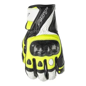 RST Stunt III Ce Mens Glove Schwarz Weiß Neon Gelb Handschuhe Größe 10