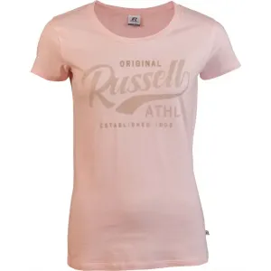 Russell Athletic ORIGINAL S/S CREWNECK TEE SHIRT Damen Shirt, rosa, größe