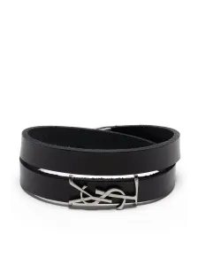 SAINT LAURENT - Opyum Leather Double-loop Bracelet #1312359