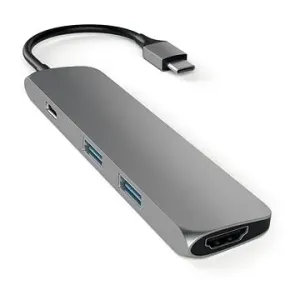 Satechi Aluminium SLIM Typ-C MultiPort Adapter (HDMI 4K, PassThroughCharging, 2 x USB 3.0) - Space Grey
