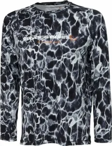 Savage Gear Angelshirt Night UV Long Sleeve T-Shirt Black Waterprint 2XL