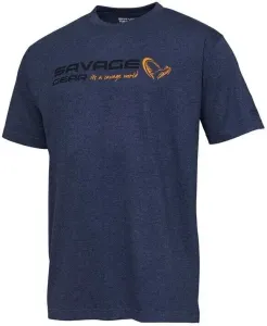 Savage Gear Angelshirt Signature Logo T-Shirt Blue Melange 2XL